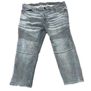 True Nation Gray Jean Tapered Fit Moto Size 44x28